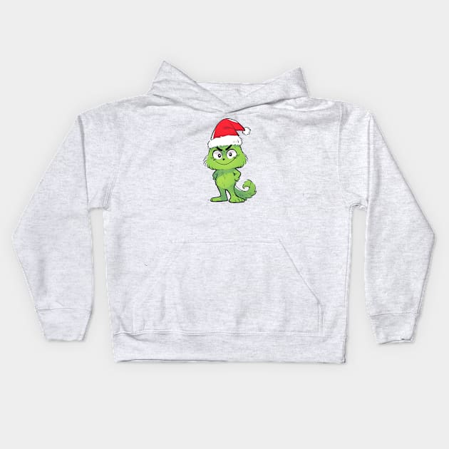 Cartoon Grinch's Christmas Joy Kids Hoodie by ragil_studio